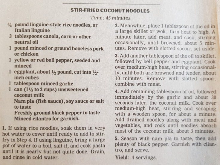 Stir-Fried Cococnut Noodles